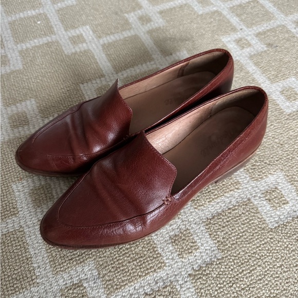 Madewell The Frances Loafer Burnished Mahogany Leather Slip On Flats Size 8 - Picture 7 of 10